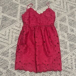 Pink Lace Sleeveless Dress